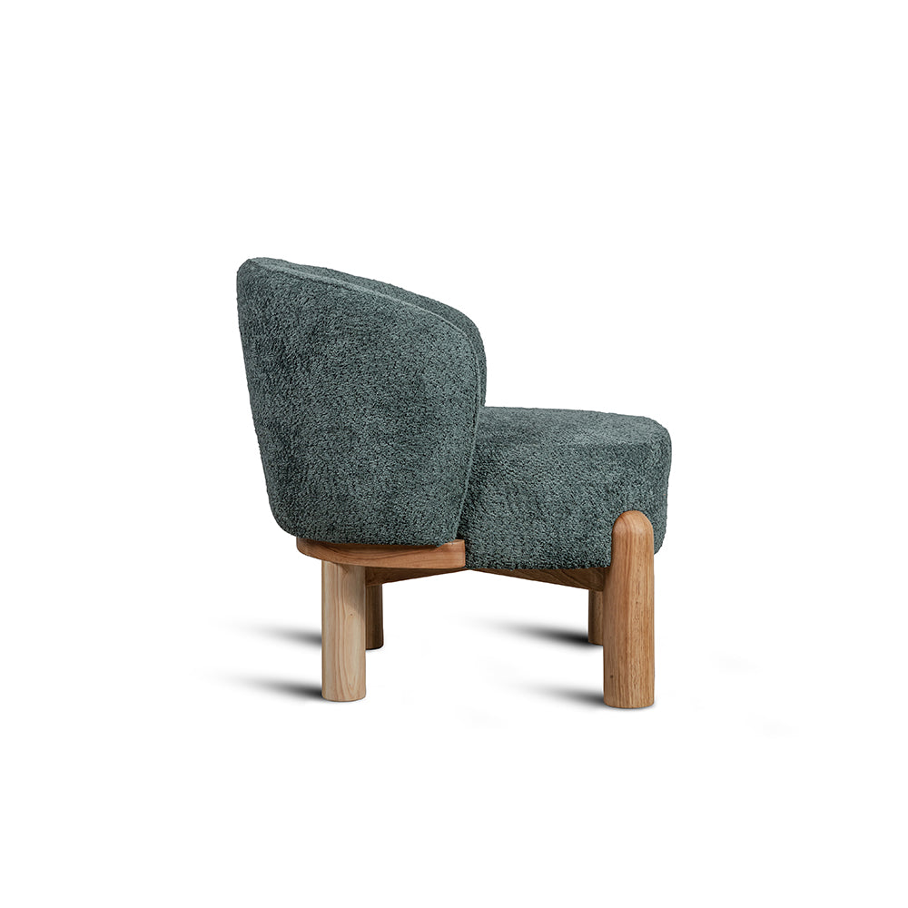 Velour Crest Chenille Wooden Armchair