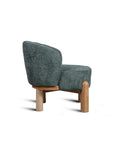 Velour Crest Chenille Wooden Armchair