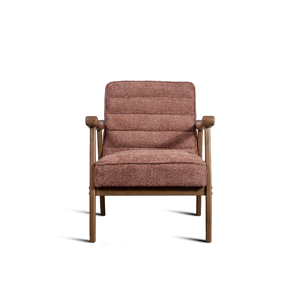 Tulsa Petal Rubberwood Armchair- Cotton