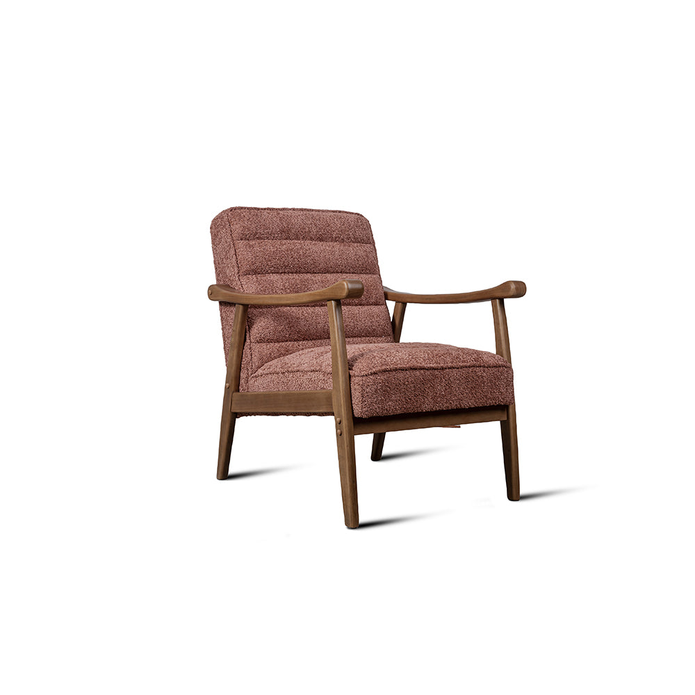 Tulsa Petal Rubberwood Armchair- Cotton