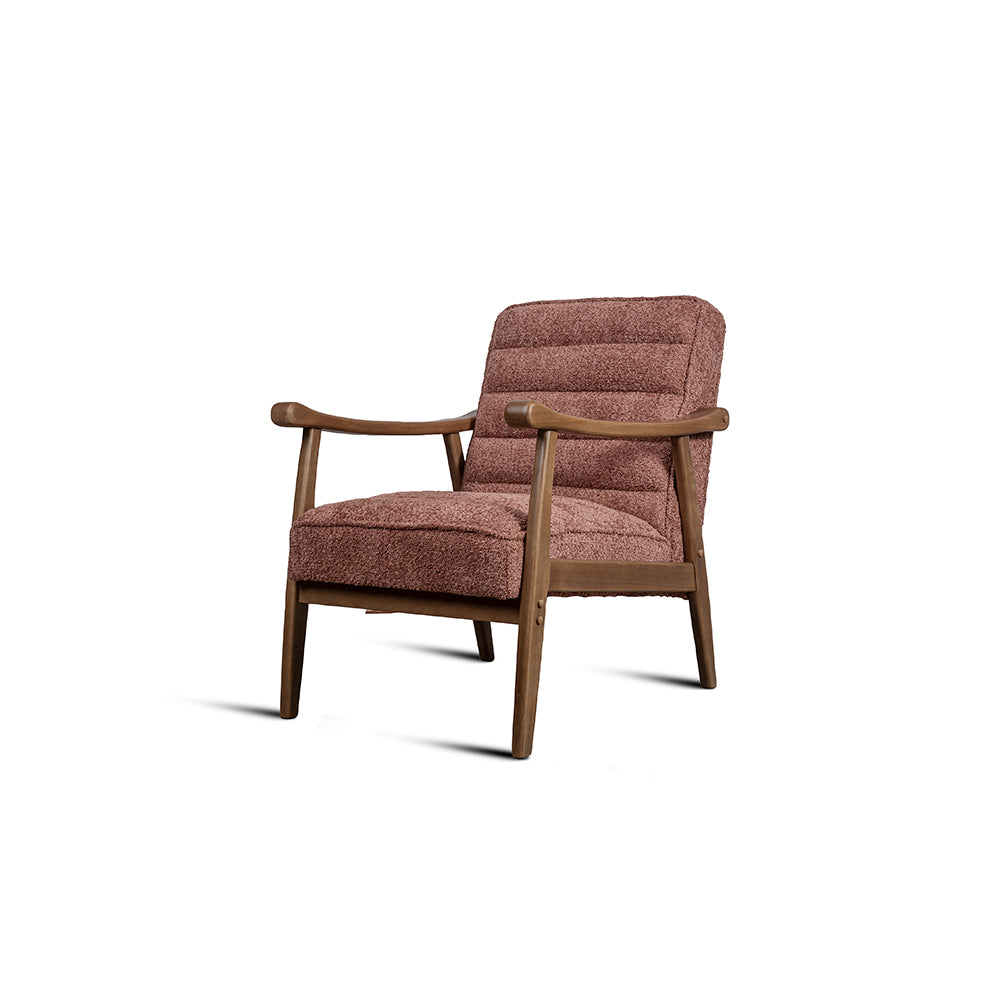 Tulsa Petal Rubberwood Armchair- Cotton