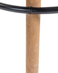 Wooden Carmen Leather Stool with Iron