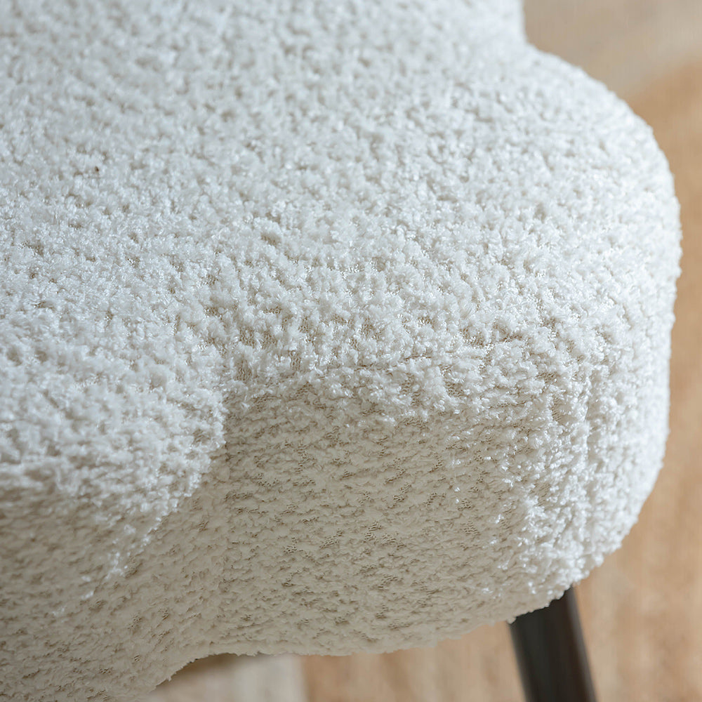 Olive Prestige Iron Stool - Cotton - White