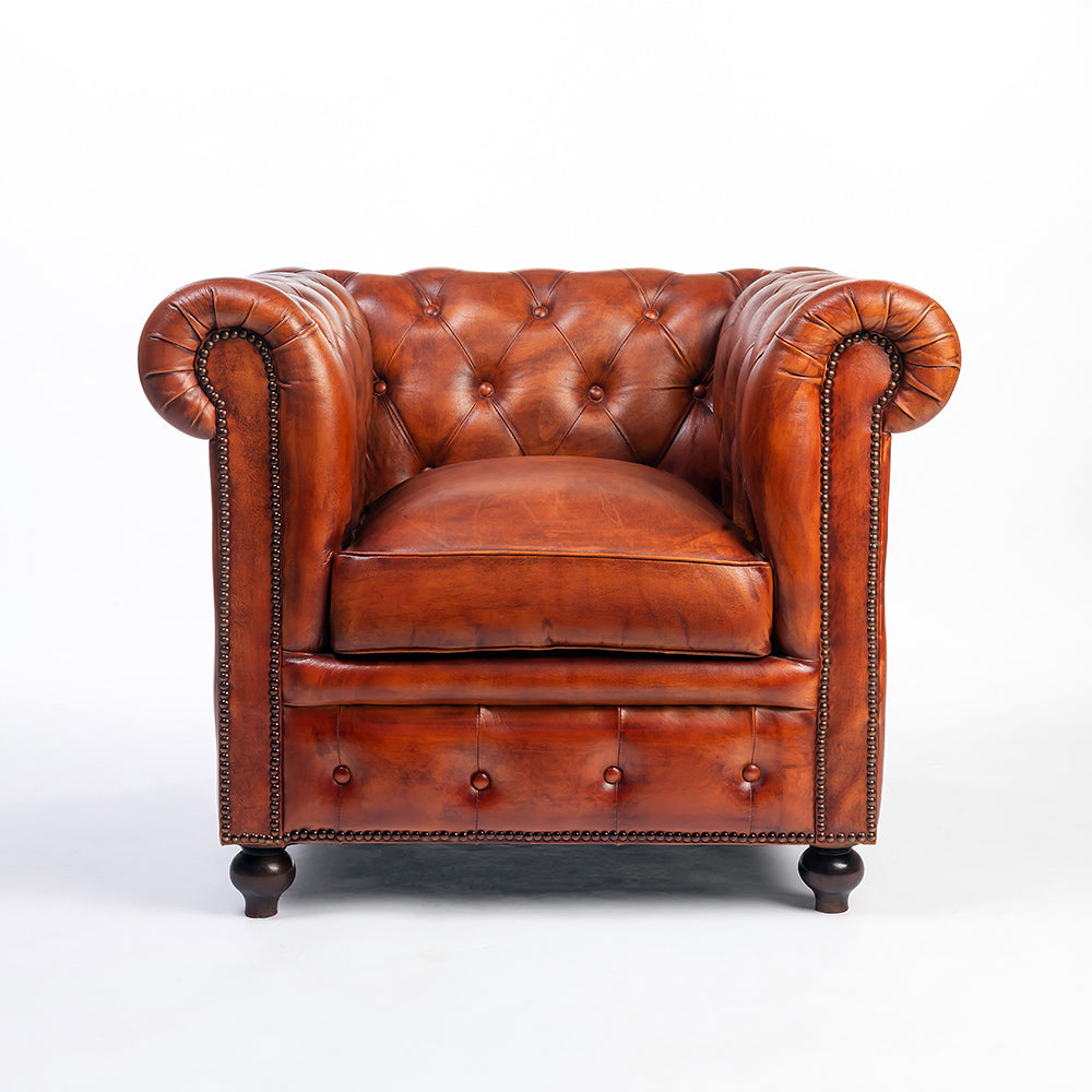Phoebe Full Leather 1 Seater Sofa