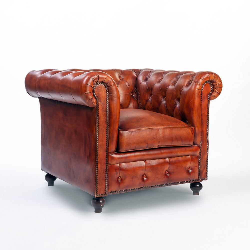 Phoebe Full Leather 1 Seater Sofa