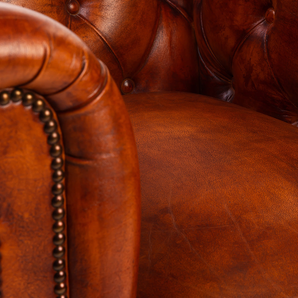 Phoebe Full Leather 1 Seater Sofa