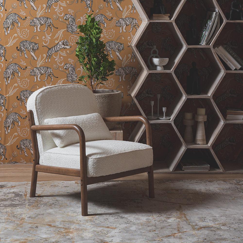 Dew Nostalgia Wooden Armchair - White