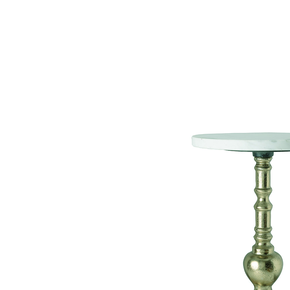 Snowflake Marble Side Table with Aluminium