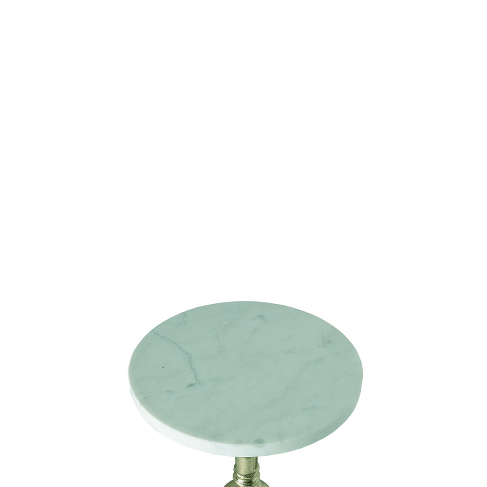 Snowflake Marble Side Table with Aluminium