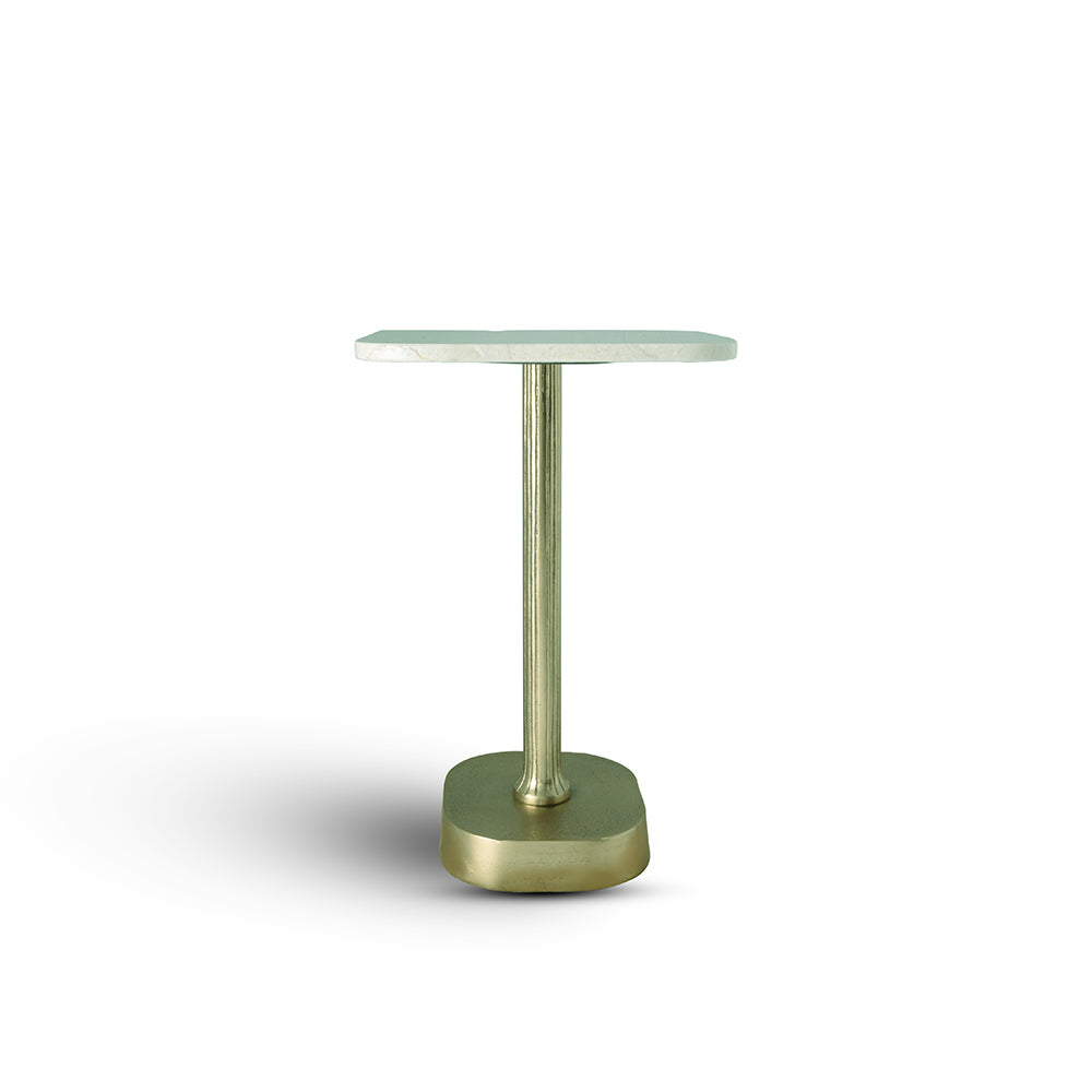 Parapente Squre Marbel Side Table with Aluminium