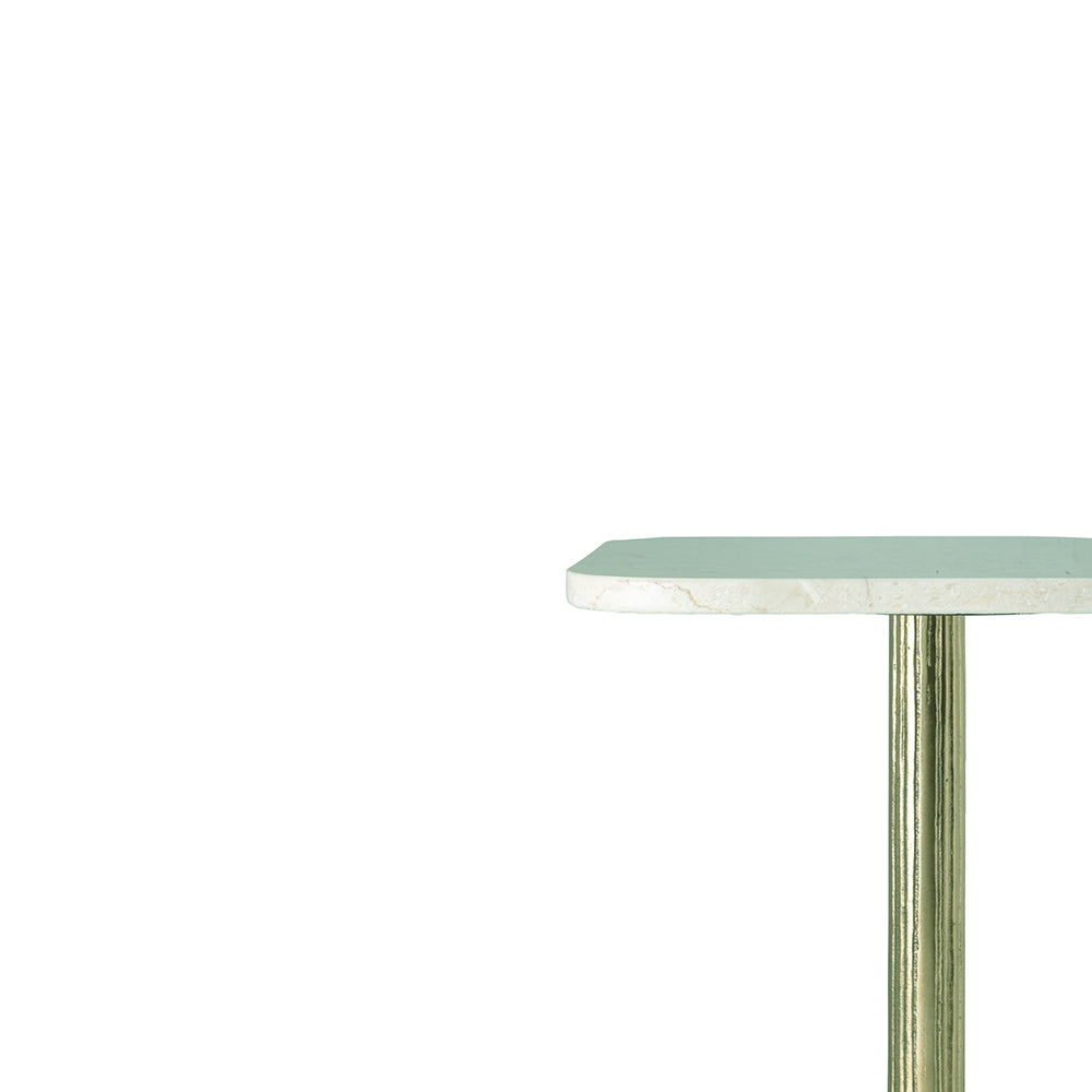 Parapente Squre Marbel Side Table with Aluminium