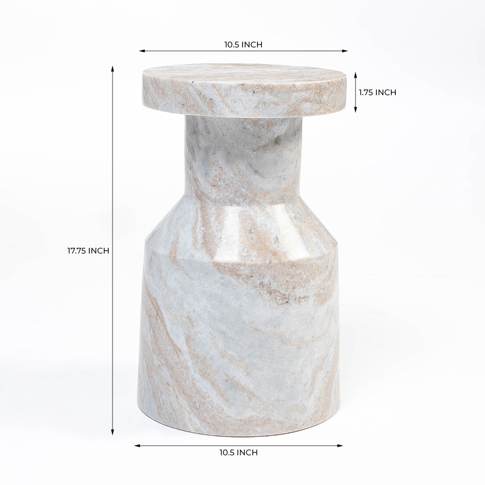 Banach Butterscotch Marble Accent Table