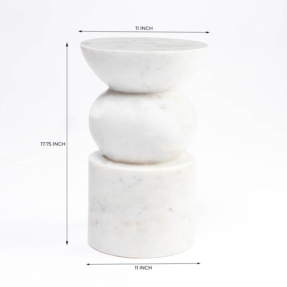 Booke White Purple Marble Accent Table