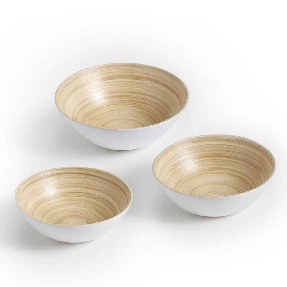 Venus Bamboo Bowls White set of 3 - Living Shapes