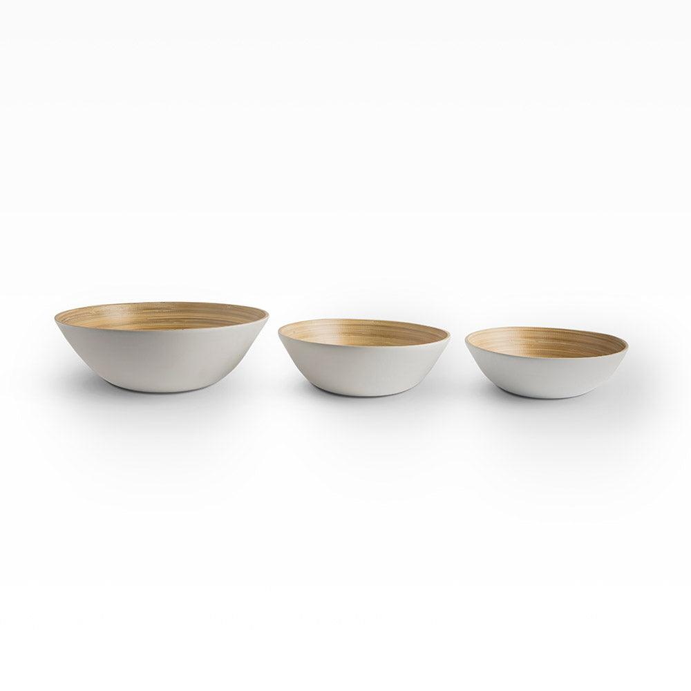 Venus Bamboo Bowls White set of 3 - Living Shapes