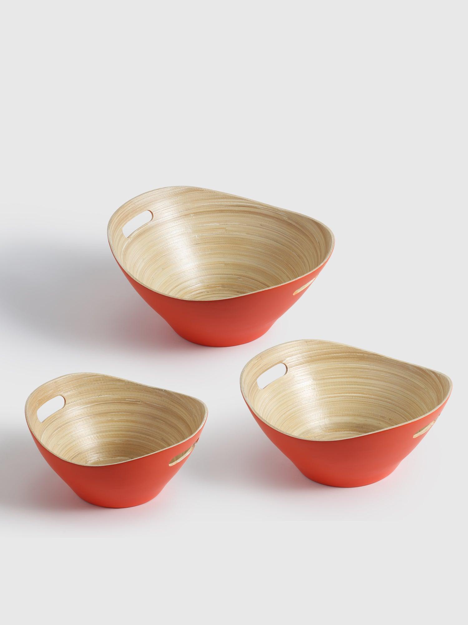 Mahara Bamboo Bowls Orange set of 3