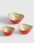 Mahara Bamboo Bowls Orange set of 3 - Living Shapes