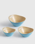Mahara Bamboo Bowls Blue set of 3 - Living Shapes
