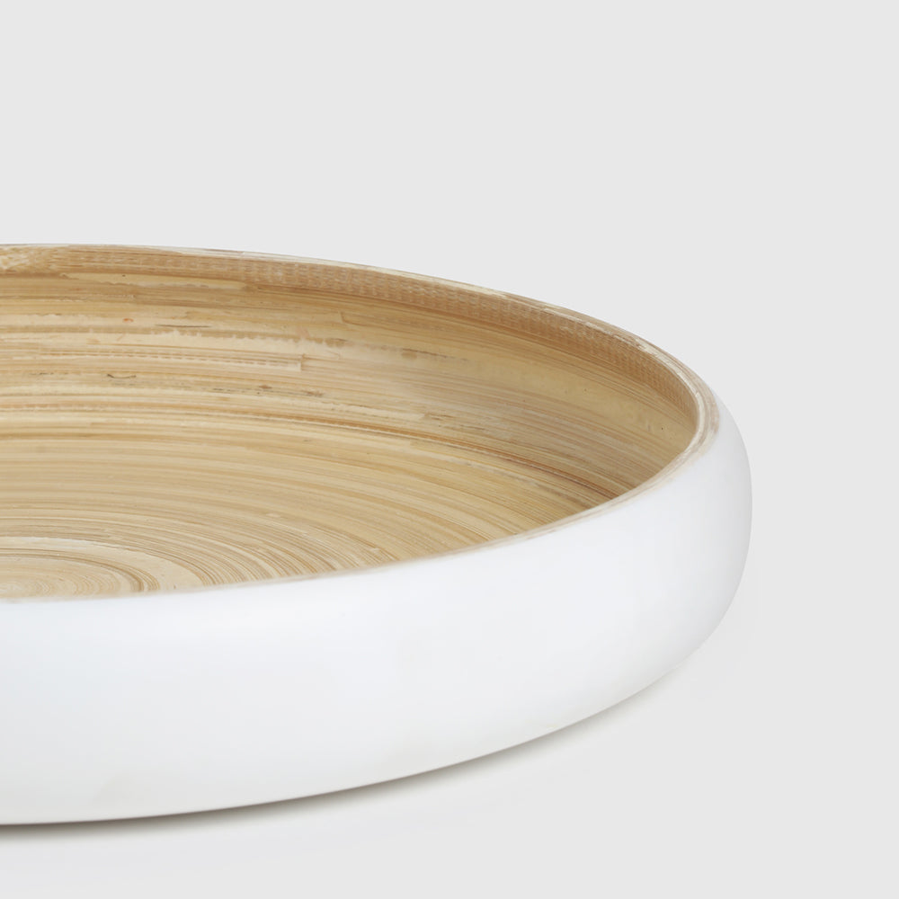 Maliya Bamboo Bowls White Set of 3
