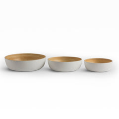 Shekaina Bamboo Bowls White set of 3