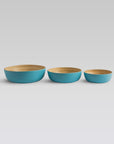 Shekaina Bamboo Bowls Blue set of 3 - Living Shapes