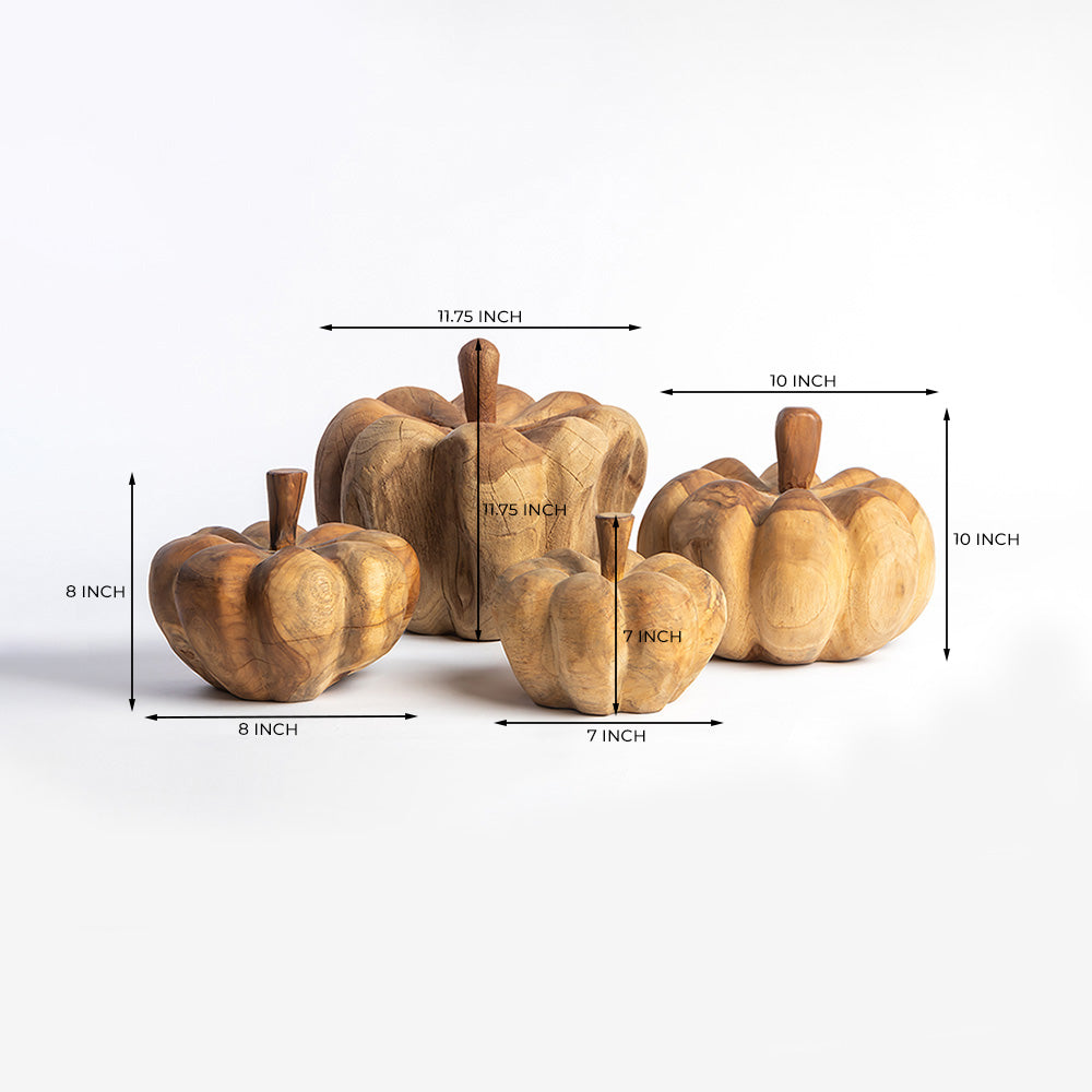 Cinderella Pumpkin Wood set of 4