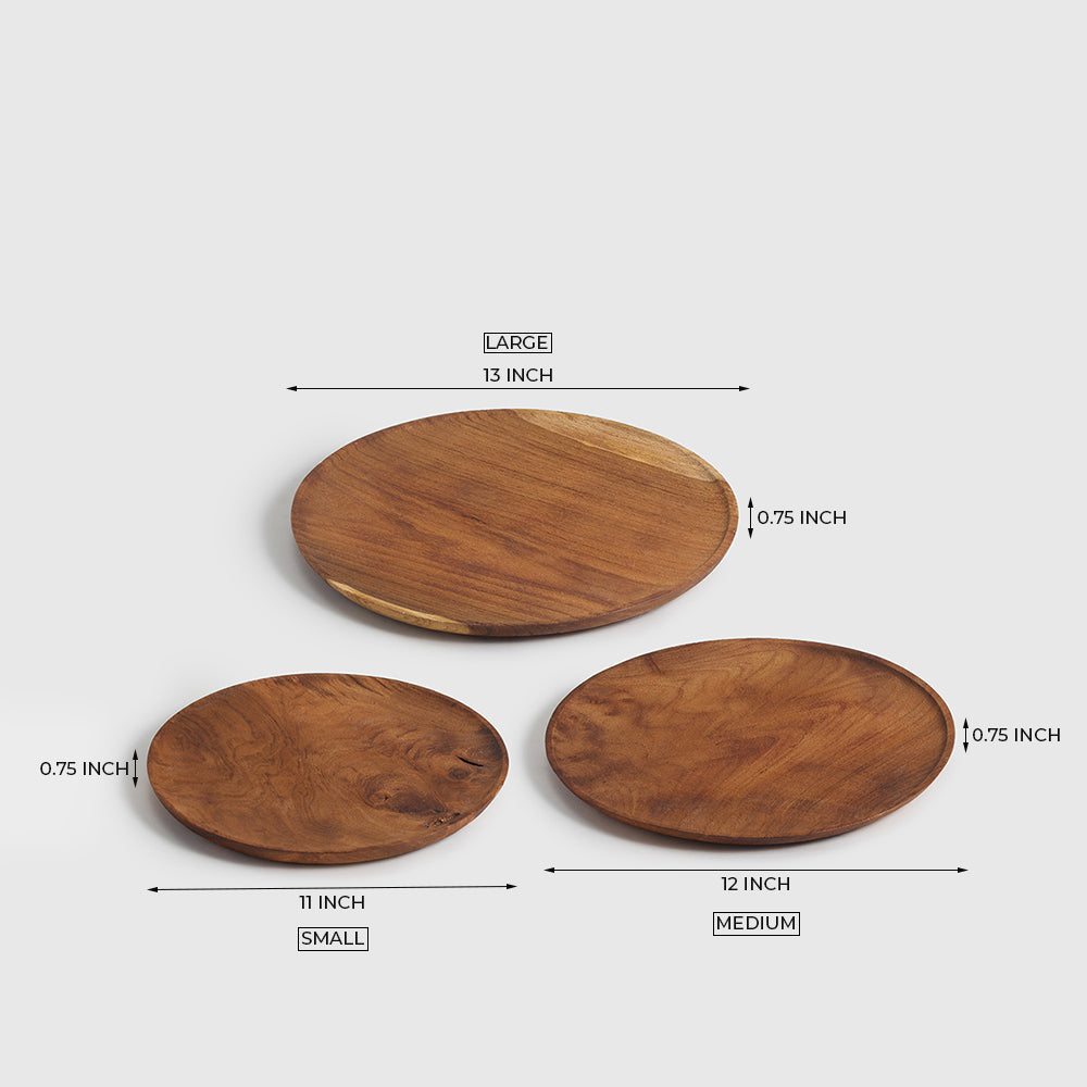 Mosaic Wood Plates set of 3