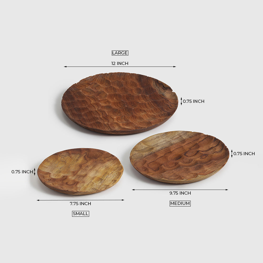 Amber Plate wood set of 3