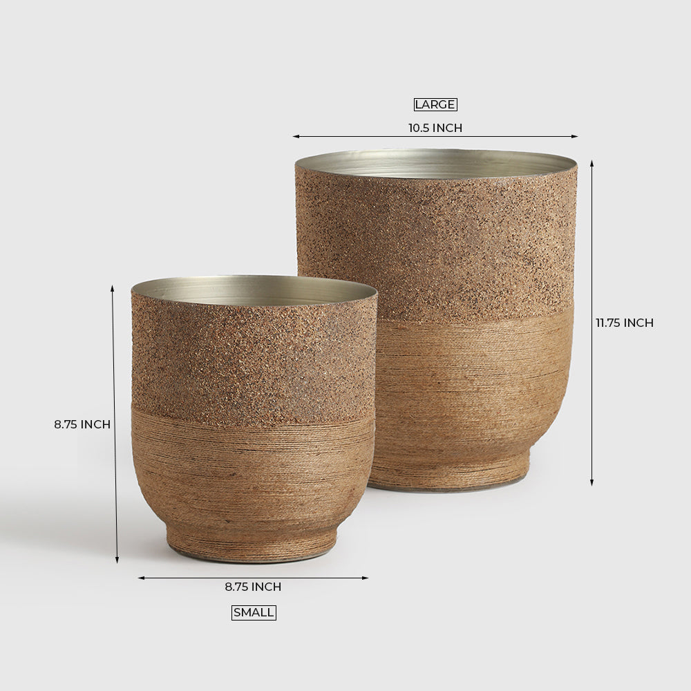 Selya Iron Vase With Jute Wrappers Indoor Planter