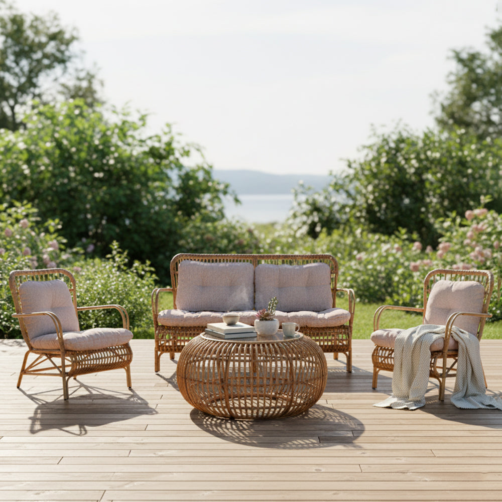 Alu Rattan Wizards Choice 5 Seater Outdoor Sofa Set with Synthetic Wicker - All