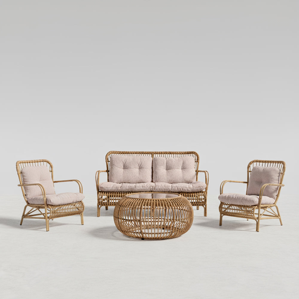 Alu Rattan Wizards Choice 5 Seater Set with Synthetic Wicker