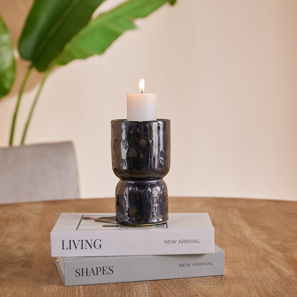 Sage Stone Ceramic Candle Holder - Medium