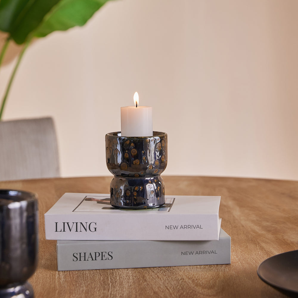 Sage Stone Ceramic Candle Holder - Small
