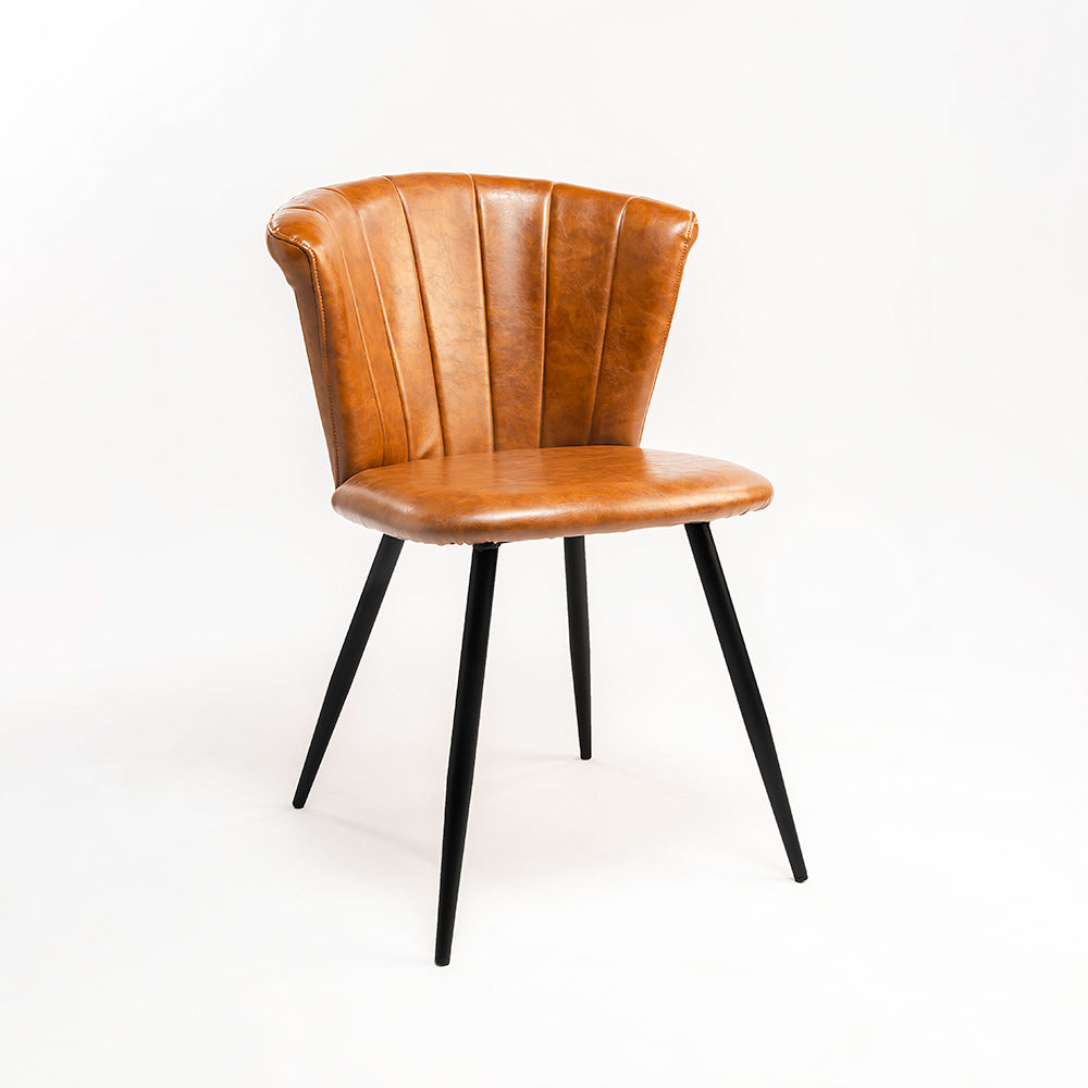 Rustic Flame PU Leather Dining Chair