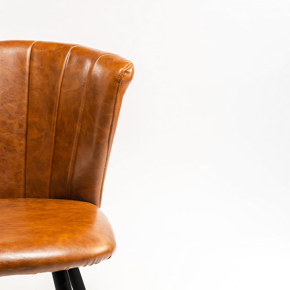 Rustic Flame PU Leather Dining Chair