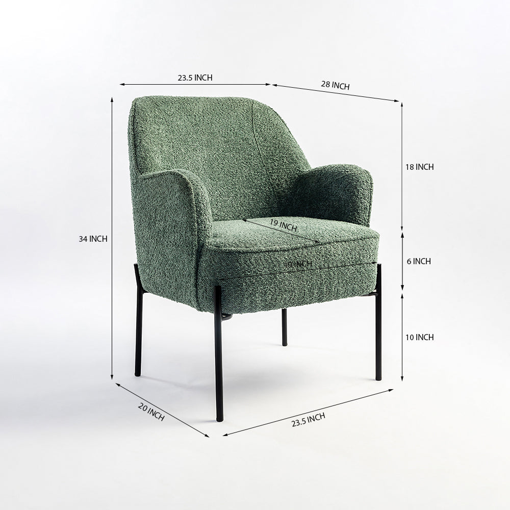 Ironveil Modern Armchair - Dark Green