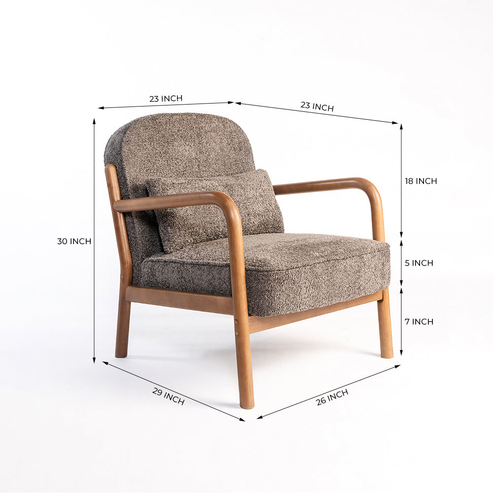 Dew Nostalgia Wooden Armchair - Grey