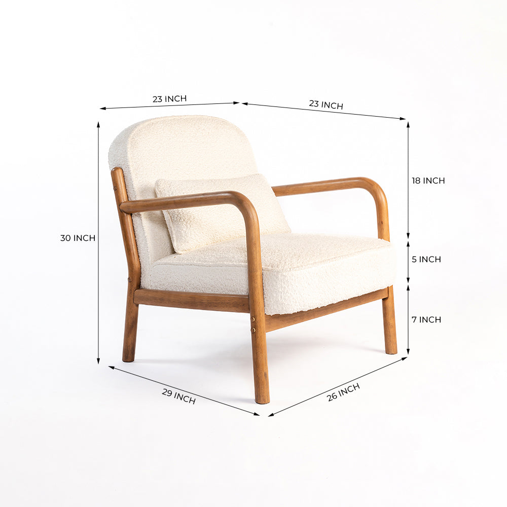 Dew Nostalgia Wooden Armchair - White