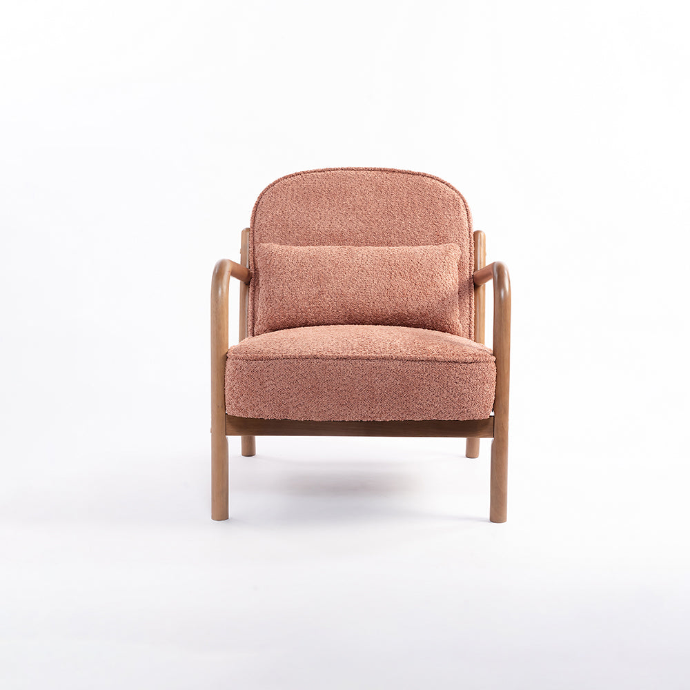 Dew Nostalgia Wooden Armchair - Dusty Rose Brown