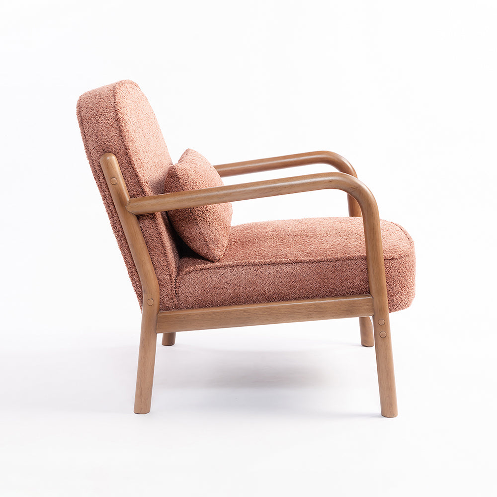 Dew Nostalgia Wooden Armchair - Dusty Rose Brown
