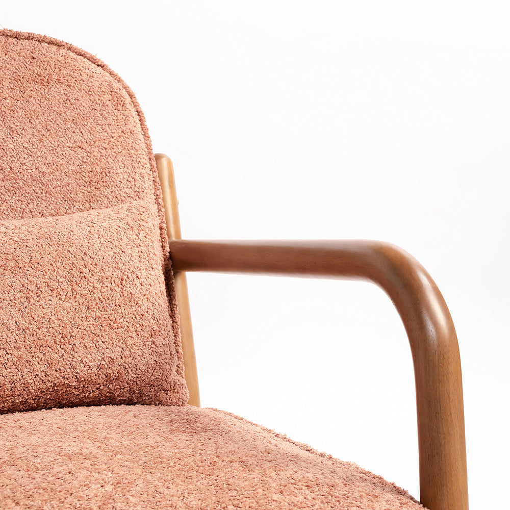 Dew Nostalgia Wooden Armchair - Dusty Rose Brown