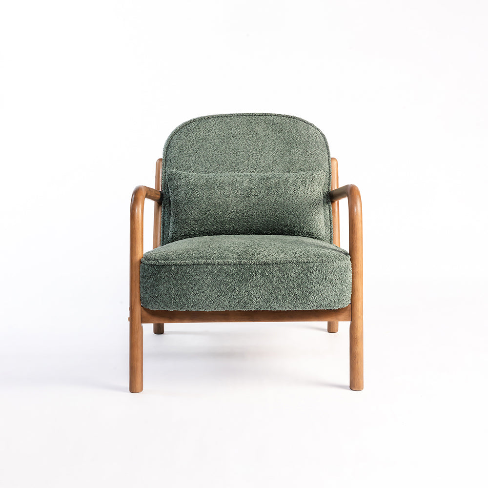 Dew Nostalgia Wooden Armchair - Dark Green