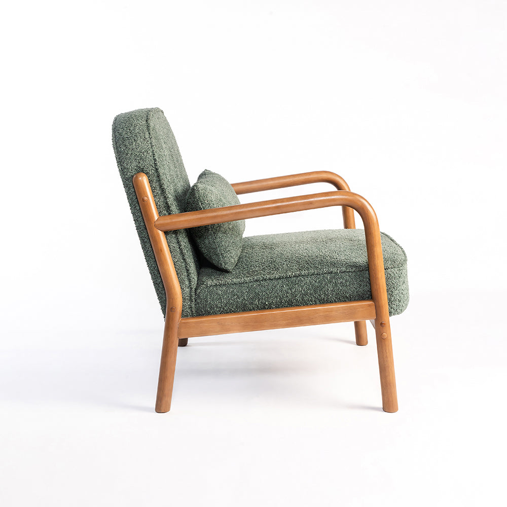 Dew Nostalgia Wooden Armchair - Dark Green