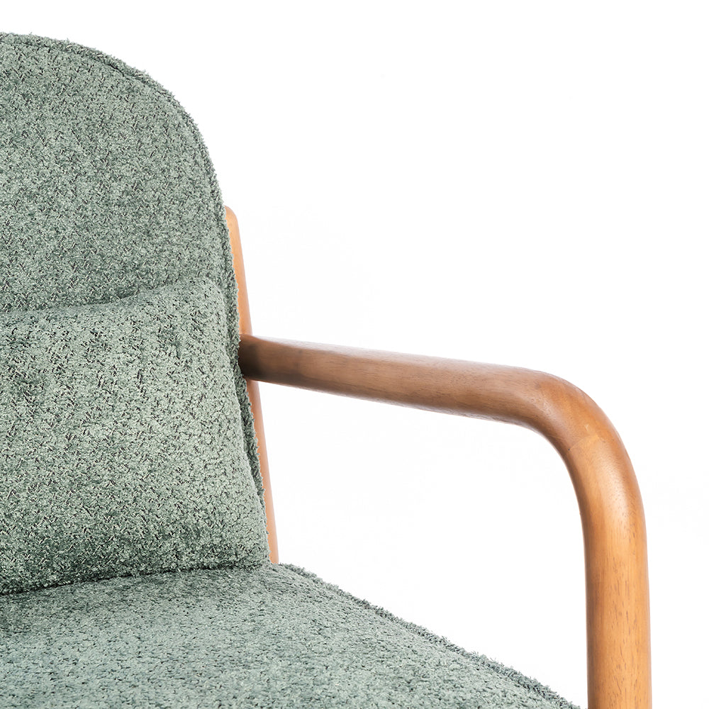 Dew Nostalgia Wooden Armchair - Dark Green