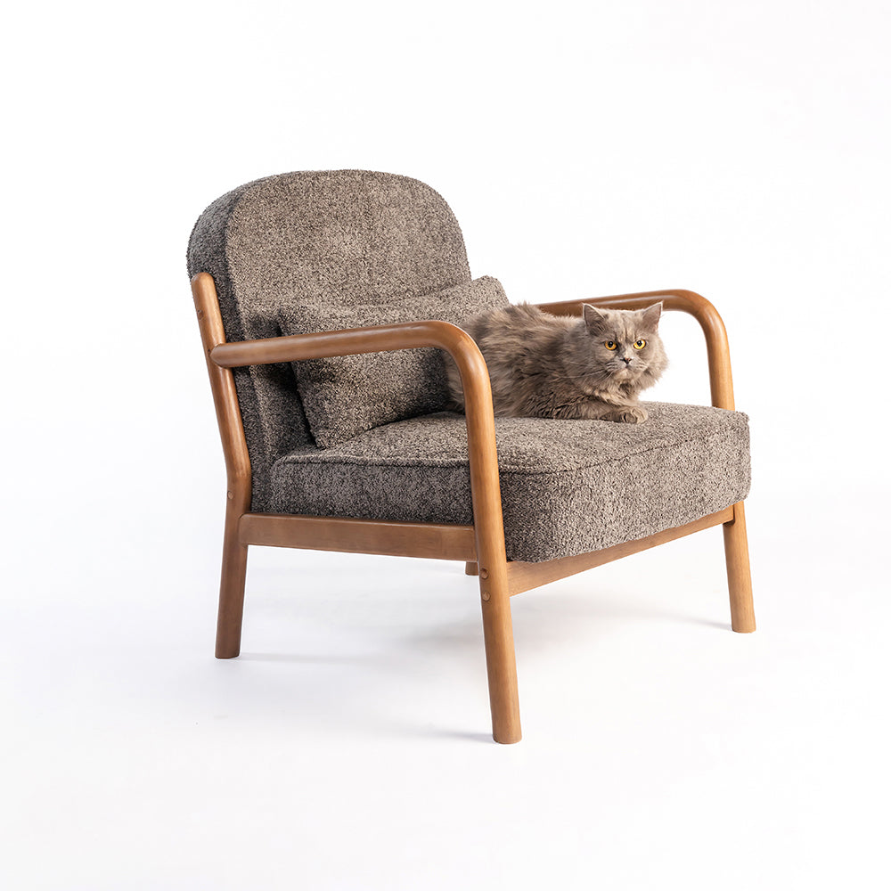 Dew Nostalgia Wooden Armchair - Grey