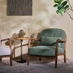 Dew Nostalgia Wooden Armchair - Dark Green