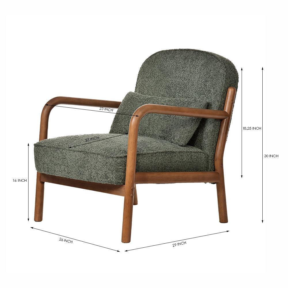 Dew Nostalgia Rubberwood Armchair- Cotton