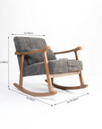 Margaret Wooden Rocking Chair - Cotton - Grey