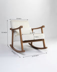 Margaret Wooden Rocking Chair - Cotton - White