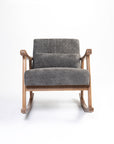 Margaret Wooden Rocking Chair - Cotton - Grey